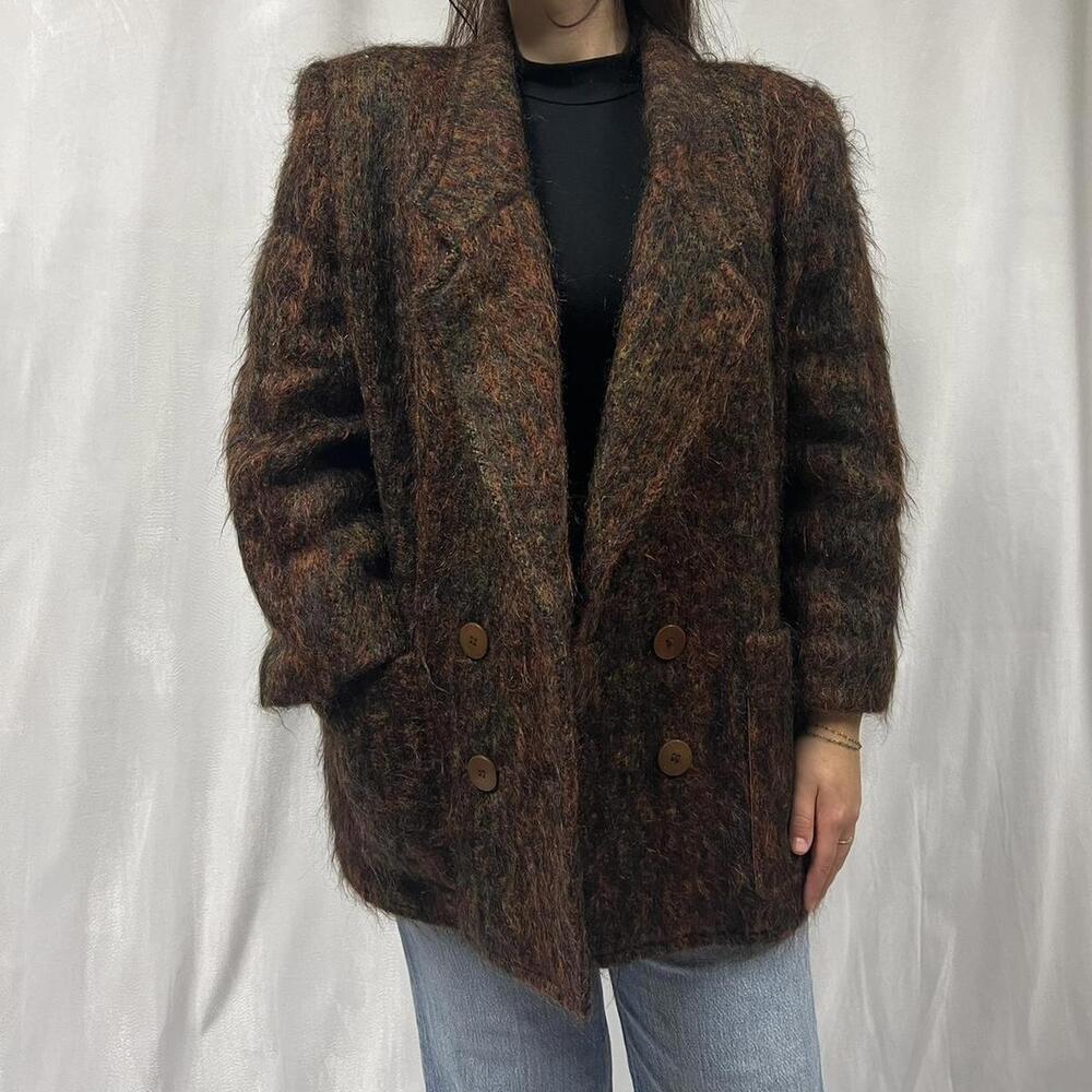 Brown and orange Vintage Mr.Jax Mohair and wool coat jacket